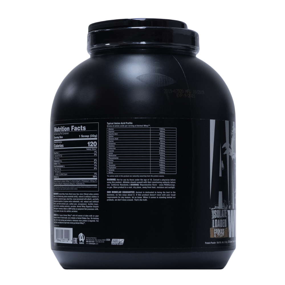 Anima Isolate Loaded Whey Protein Powder Cookies & Cream - 56 Serving