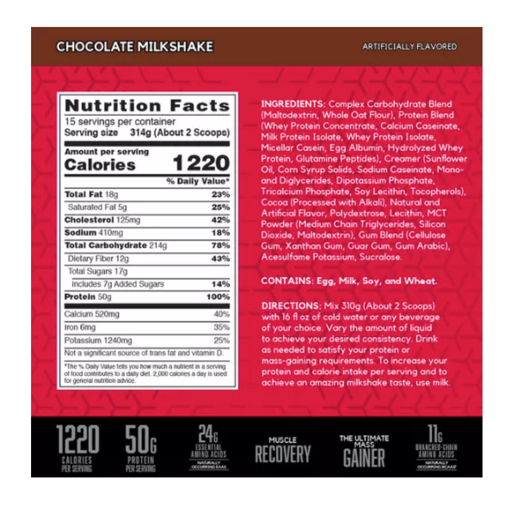 BSN: True-Mass 1200 Chocolate Milkshake 15 Servings