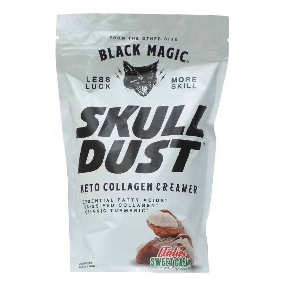 Black Magic: Skull Dust Keto Collagen Coffee Creamer Italian Sweet Cream 20 Servings