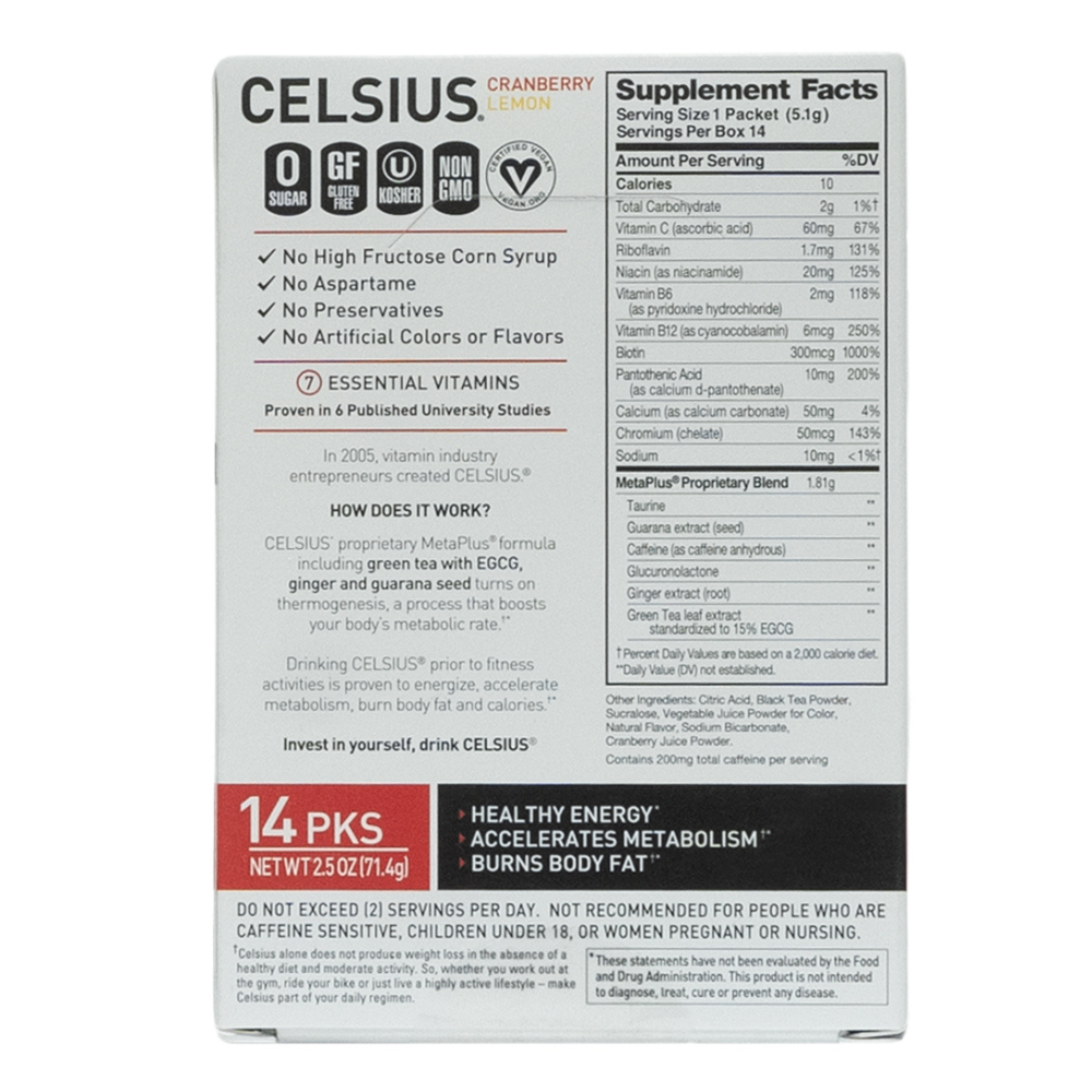 Celsius: Live Fit Cranberry Lemon 14 Servings