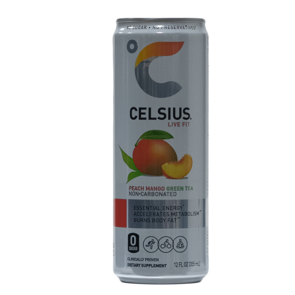 Celsius: Peach Mango Green Tea Non-Carbonated 12 Pack