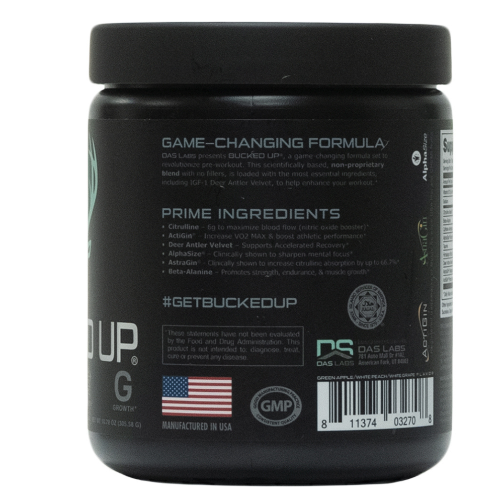 Das Labs: Bucked Up Pre-Workout Wild Orchard 30 Servings