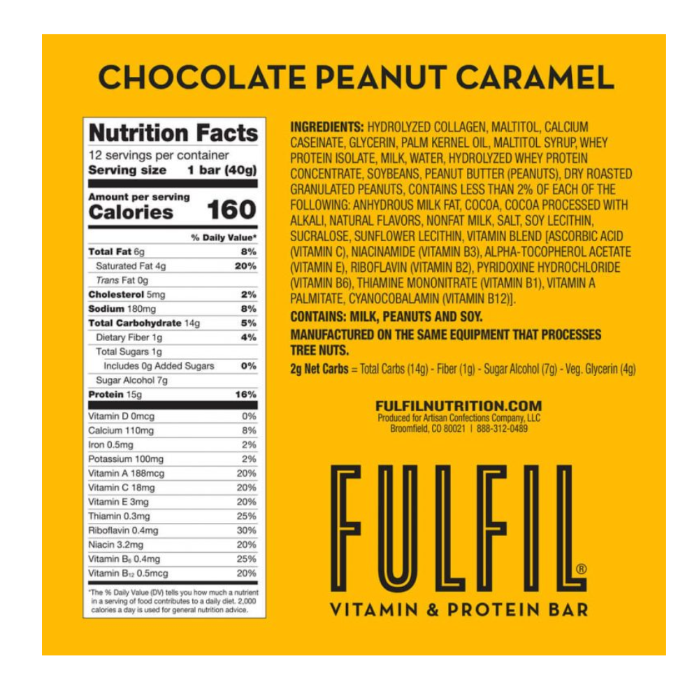 Fulfil - Chocolate Caramel Peanut 12 Pack