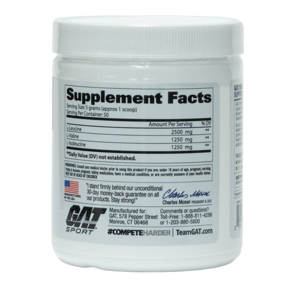 Gat Sport: Bcaa Powder Instantized Branched-Chain Amino Acids Essentials 50 Servings
