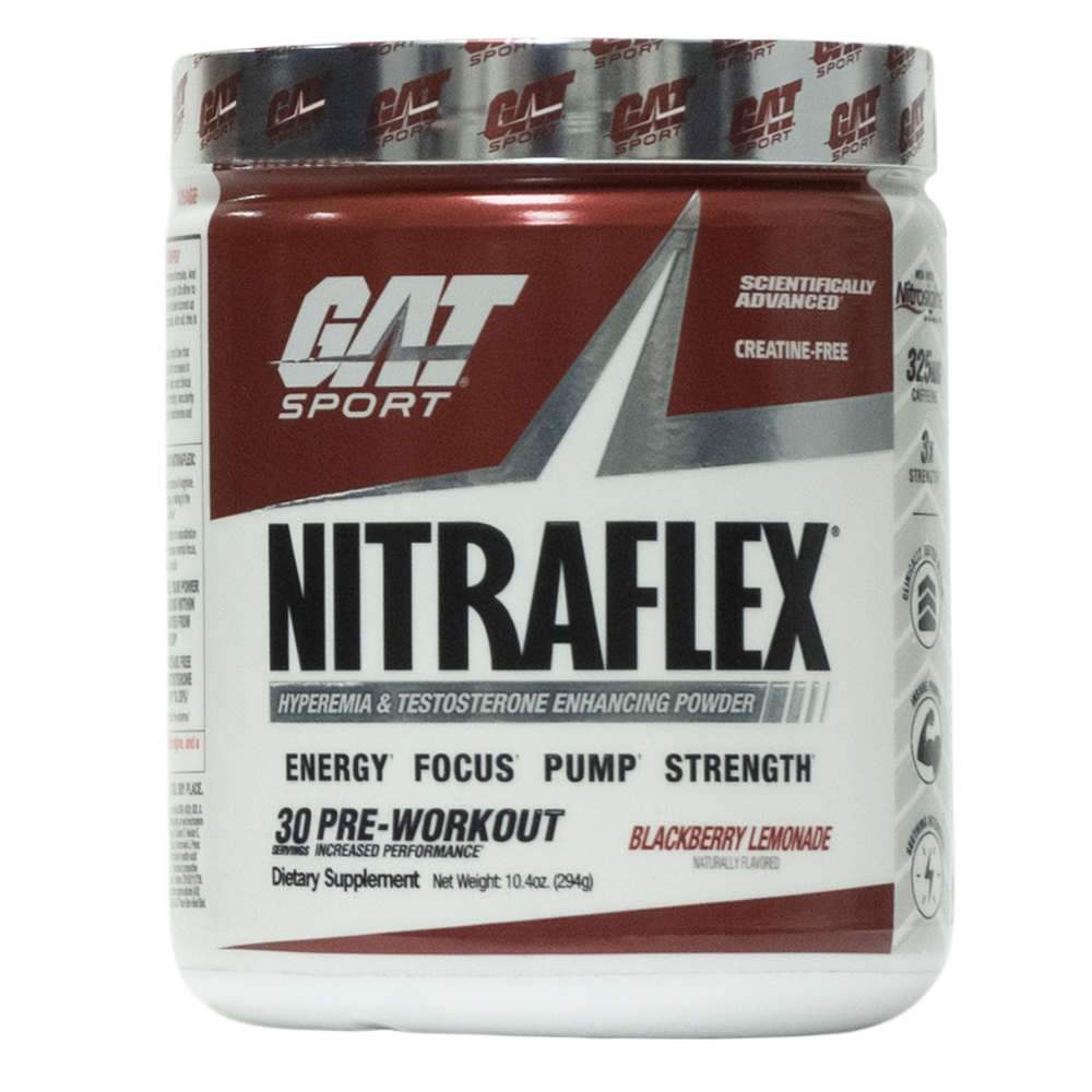 Gat Sport: Nitraflex Hyperemia & Testosterone Enhancing Powder Blackberry Lemonade 30 Servings