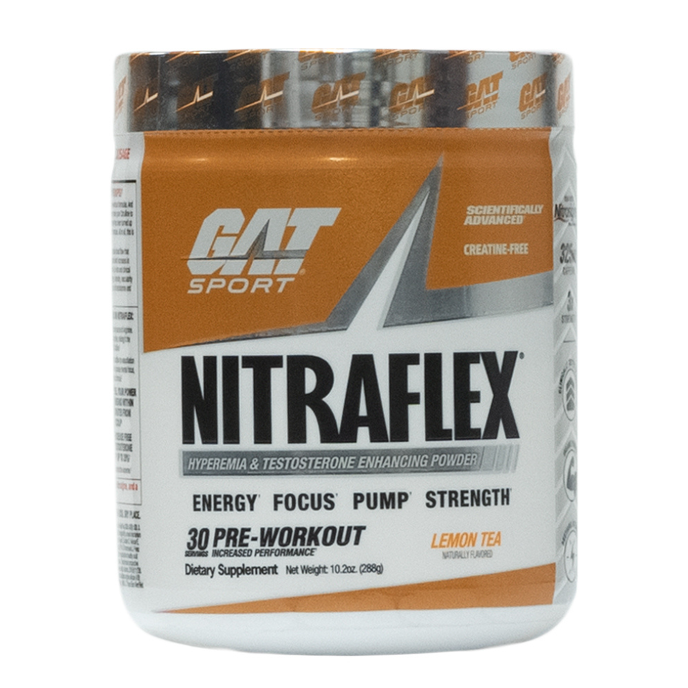 Gat Sport: Nitraflex Hyperemia & Testosterone Enhancing Powder Pre-Workout Lemon Tea 30 Servings