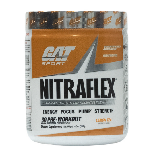 Gat Sport: Nitraflex Hyperemia & Testosterone Enhancing Powder Pre-Workout Lemon Tea 30 Servings