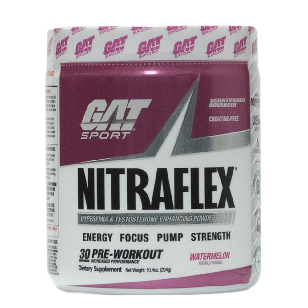 Gat Sport: Nitraflex Hyperemia & Testosterone Enhancing Powder Pre-Workout Watermelon 30 Servings