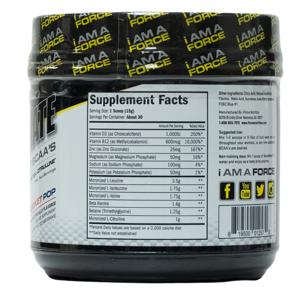 Iforce Nutrition: Swolemate Intra Workout Bcaa'S Rocket Pop 30 Servings