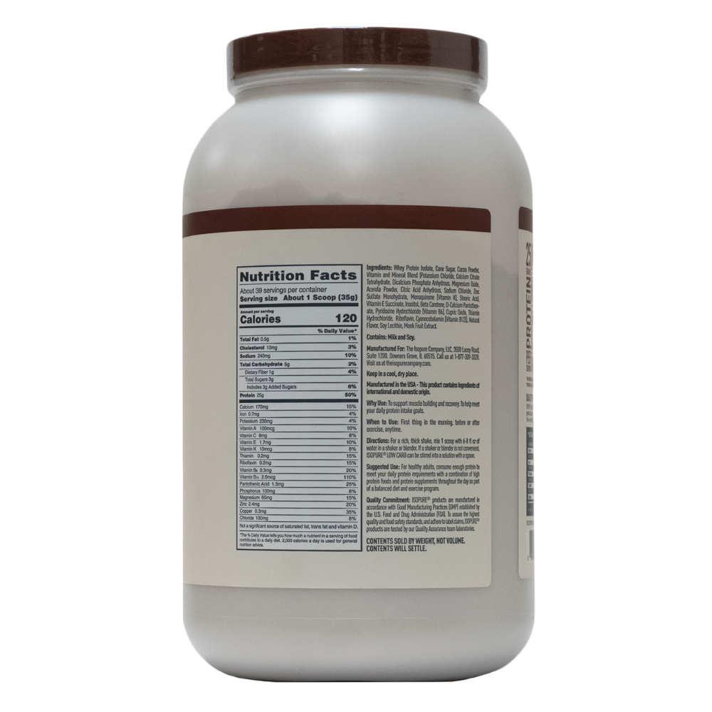 Isopure: Protein Powder Low Carb Chocolate 39 Servings
