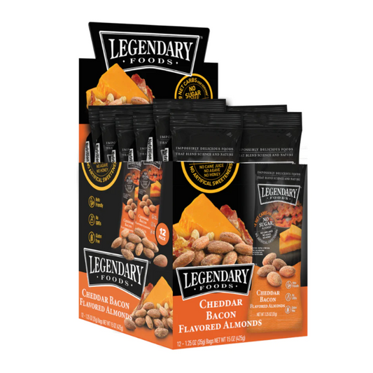 Legendary Foods: Cheddar Bacon Flavored Almonds 12 Servings