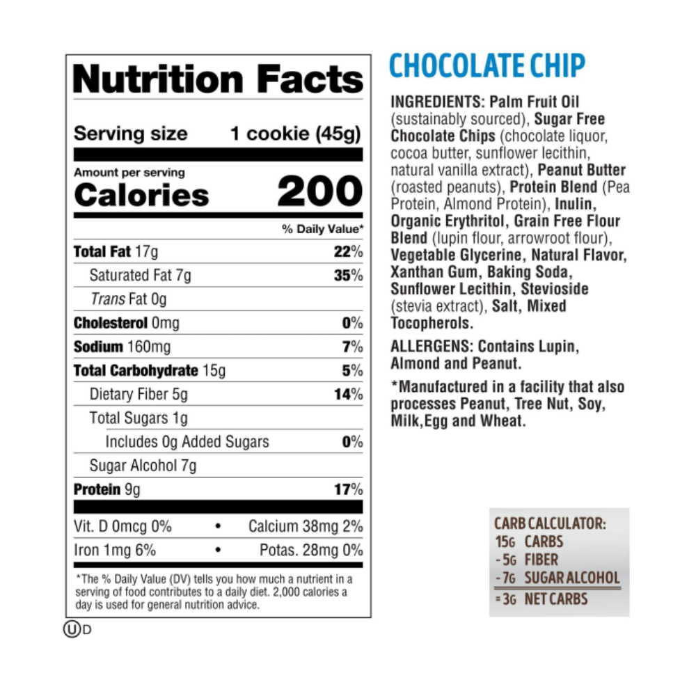 Lenny&Larry's: Keto Cookie Chocolate Chip 12 Servings