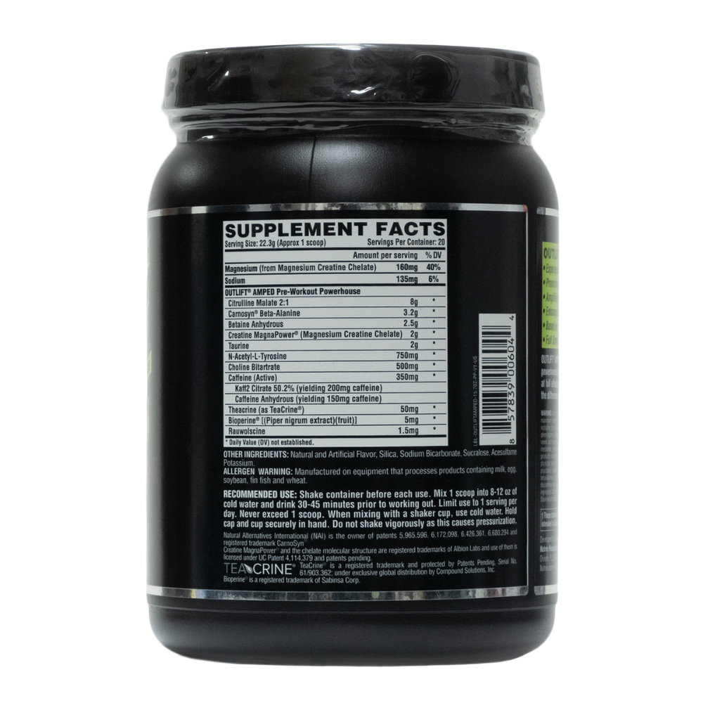 Nutrex Research: Outlift Amped Extreme Energy Pre-Workout Powerhouse Peach Pineapple 20 Servings