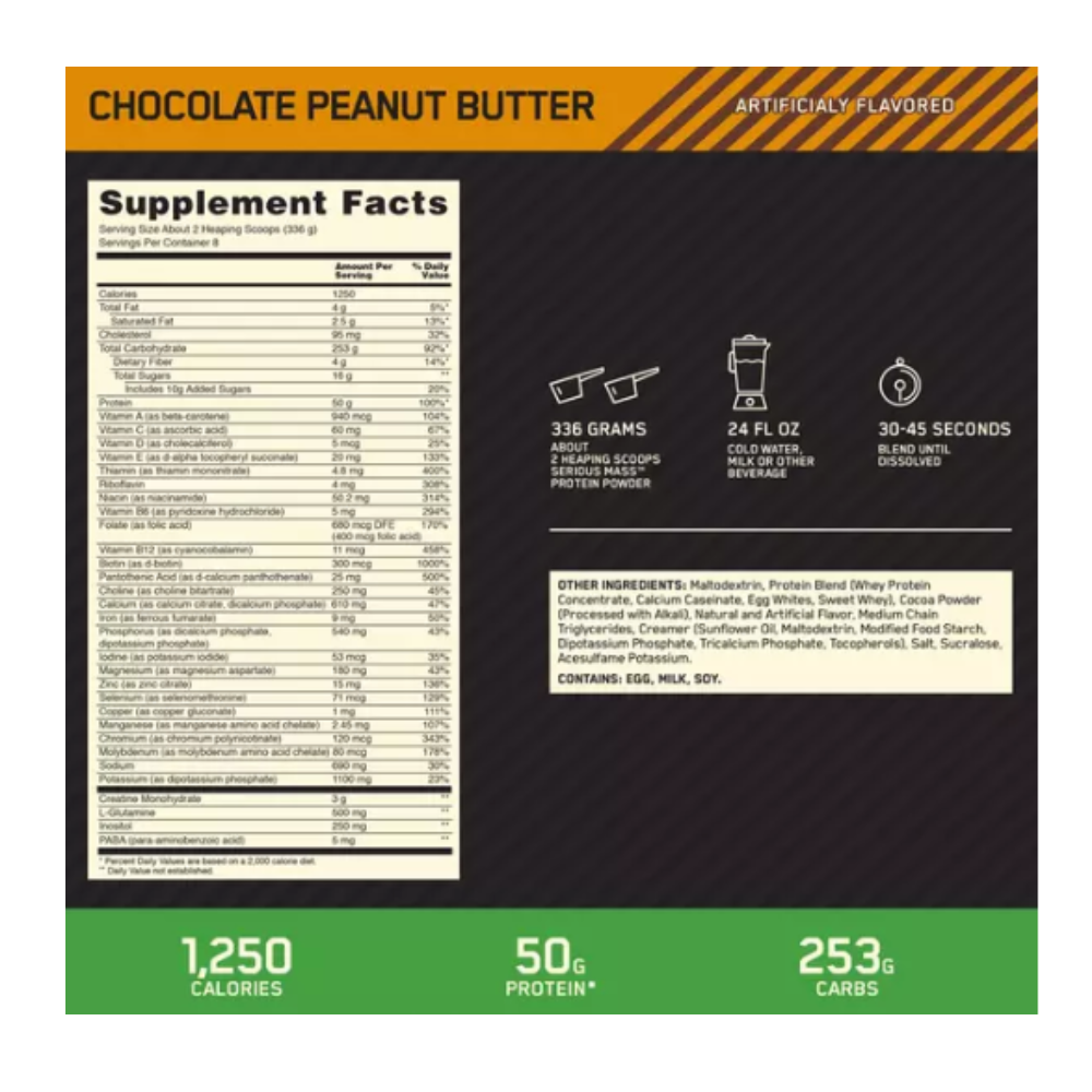 On: Serious Mass Chocolate Peanut Butter 16 Servings