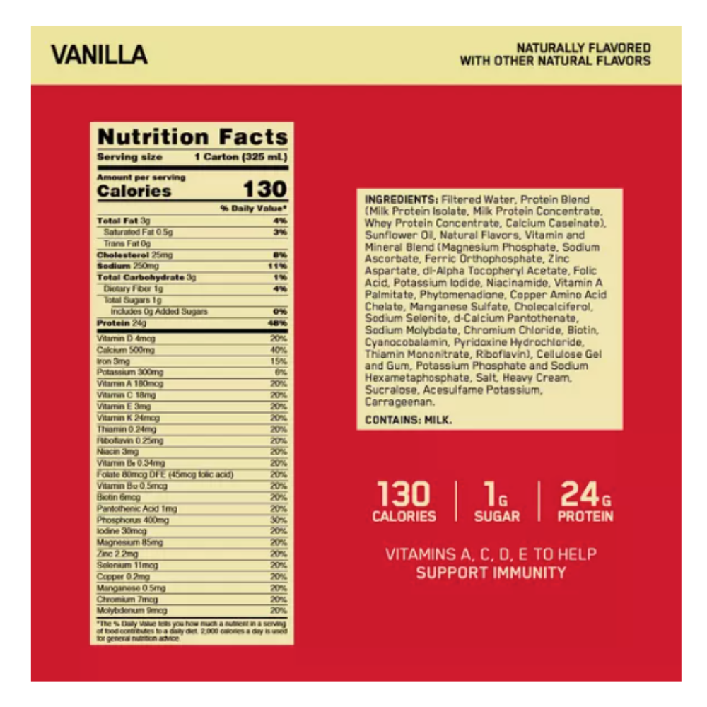 Optimum Nutrition - Gold Standard Protein Shake Vanilla 12 Pack