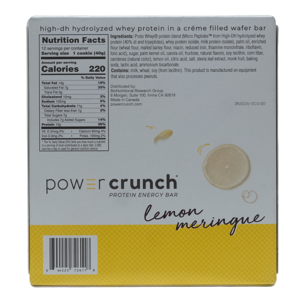 Powercrunch: Protein Energy Bar Lemon Merinque 12 Servings