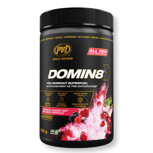 Pure Vita Labs: Domin8 Pre-Workout Superfuel Tropical Knock Out Explosion Tropicale 20 Servings