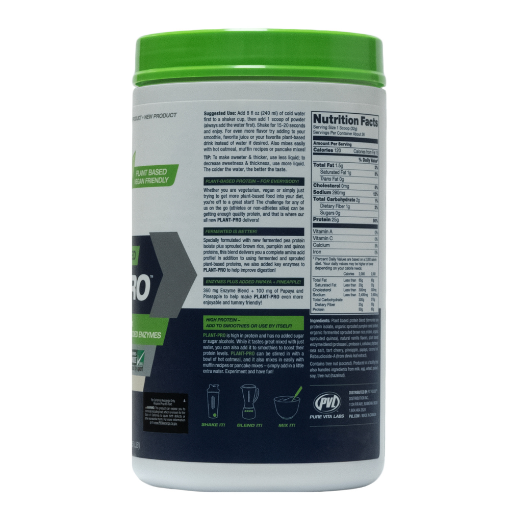 Pure Vita Labs: Plant-Pro Vanilla Flavor 26 Servings