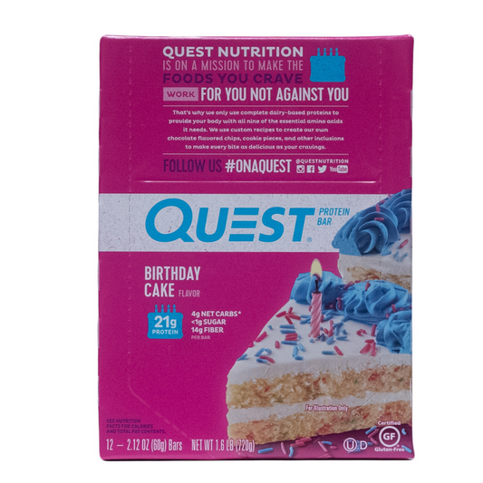 Quest: Protein Bar Birthday Cake 12 Servings
