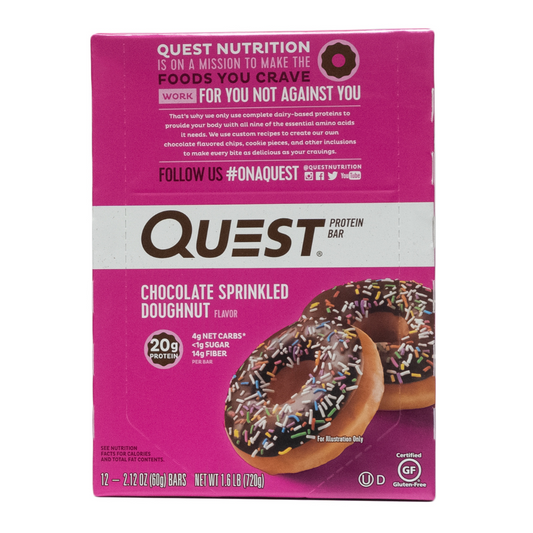 Quest: Protein Bar Chocolate Sprinkled Doughnut Flavor 12 Servings