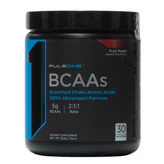 Ruleone: Bcaa'S Fruit Punch Branched Chain Amino Acids 100% Micronized Formula 30 Servings