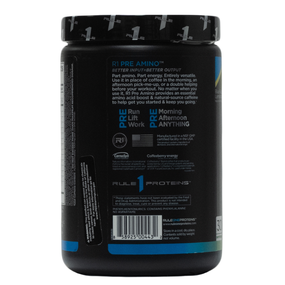 Ruleone: R1 Pre Amino Blue Razz Lemonade 30 Servings