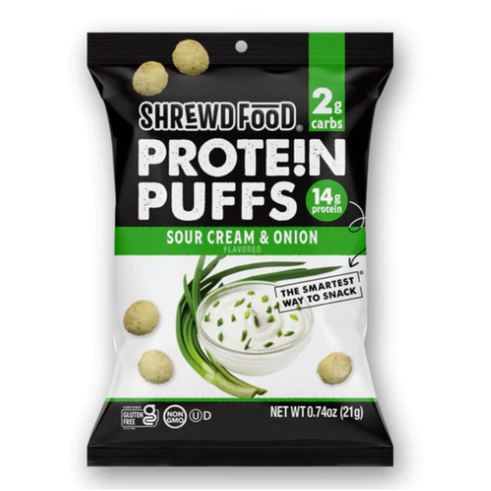 Shrewd - Protein Puffs Sour Cream Onion 8 Pack
