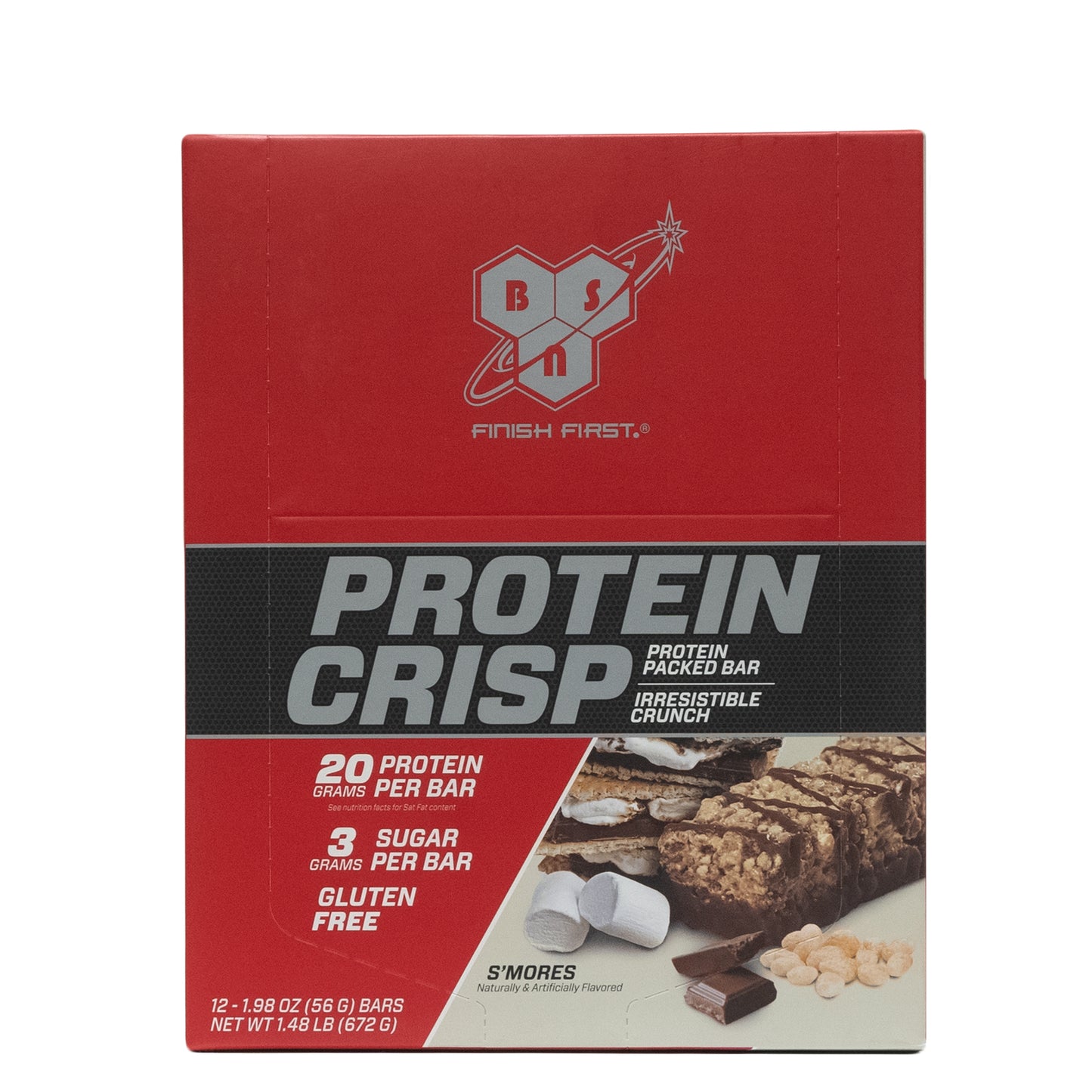 BSN Packed Protein Crisp Bars - 12 Bars