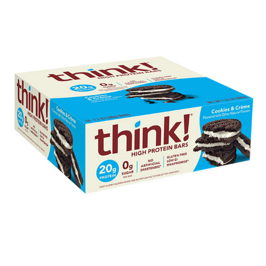 Think!: High Protein Bars Cookies & Creme 10 Servings